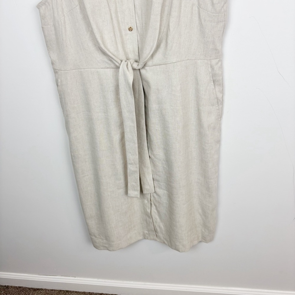 Ann Taylor Linen Blend Collared Sheath Dress Size 18 - Picture 5 of 9